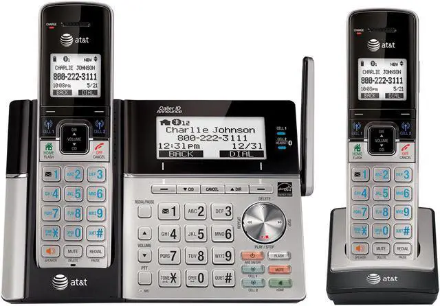 Alt view image 3 of 8 - At&T Connect To Cell Tl96273 Dect 6.0 Cordless Phone - Silver Black