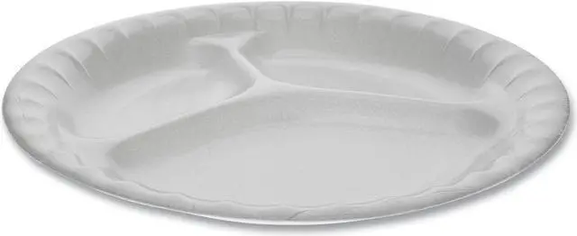 Main image of Pactiv Foam Dinnerware 3-Compartment Plate 8.88 Diam 0TK100110000