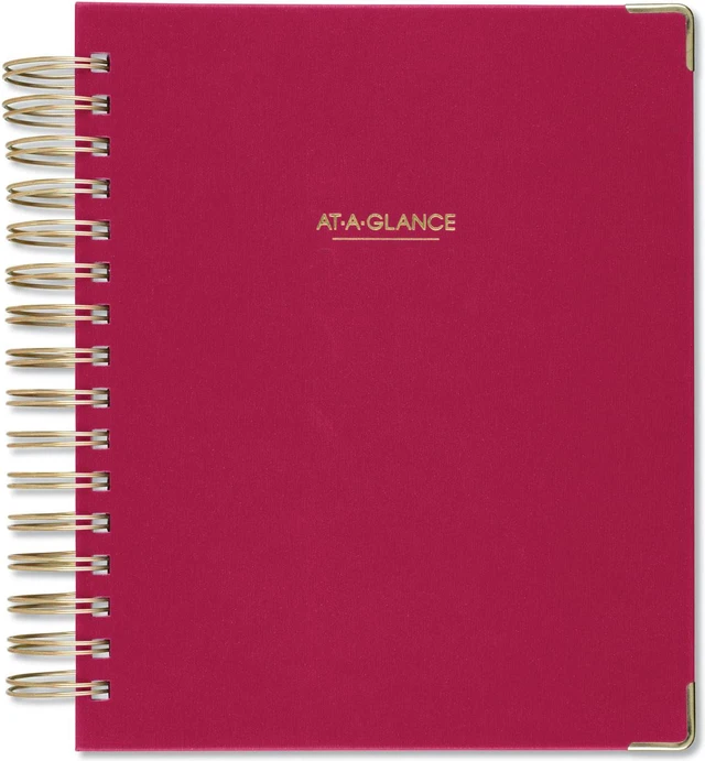 Main image of 2024 AT-A-GLANCE 8.75 x 7 Harmony Daily Hardcover Planner Berry Cover 609980659