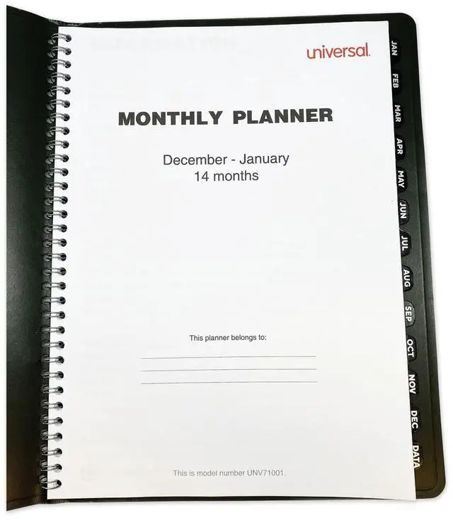 Alt view image 2 of 16 - Universal Monthly Planner 11 x 8 Black 2022 71001