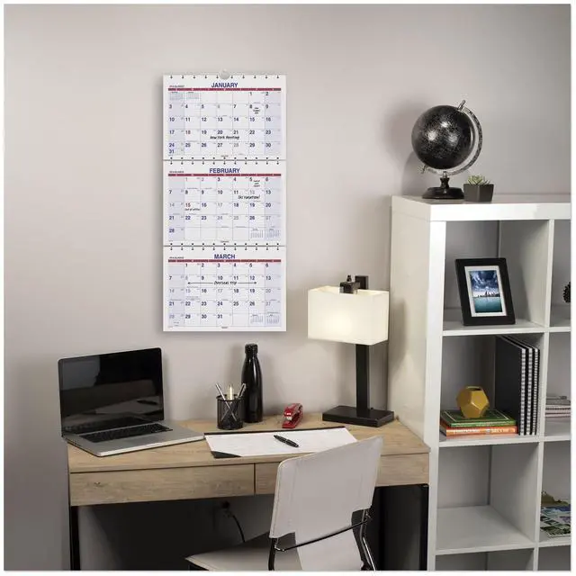 Alt view image 5 of 7 - AT-A-GLANCE Move-A-Page Three-Month Wall Calendar 12 x 27 Move-A-Page 2021