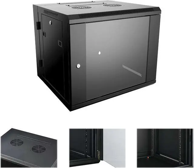 Alt view image 3 of 3 - 4XEM 9U Wall Mount Server Rack Cabinet 24 Inches Deep 4XRACK9UD