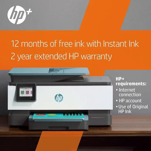 Alt view image 3 of 13 - HP Officejet Pro 8035e Inkjet Multifunction Printer Color Oasis 1L0H7AB1H