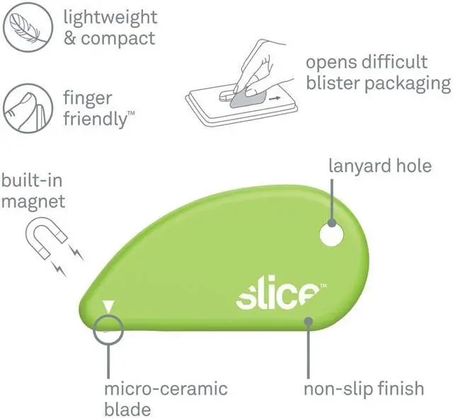 Alt view image 2 of 11 - Slice 00200 Safety Cutters, Micro Ceramic Blade, Green