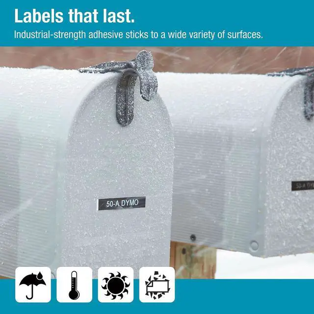 Alt view image 6 of 11 - D1 Durable Labels, 0.5" x 10 ft, White on Red 1978366