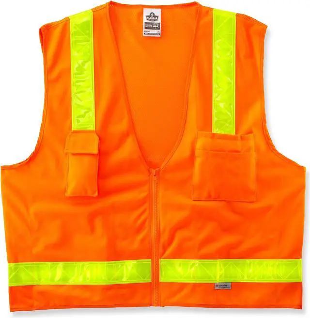 Alt view image 2 of 4 - Ergodyne 21437 Surveyors Safety Vest, Yellow/Orange - XXX-Large, XX-Large