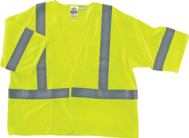 Alt view image 4 of 5 - Ergodyne 22219 GloWear 8356FRHL Class 3 FR Hook and Loop Safety Vest with Sleeves - Modacrylic - 4X-Large/5X-Large - Lime