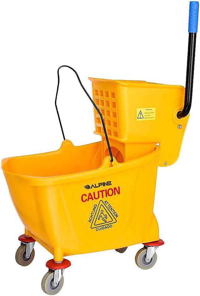 Alpine Industries Janitorial Cleaning Cart, 36-Quart Mop Bucket