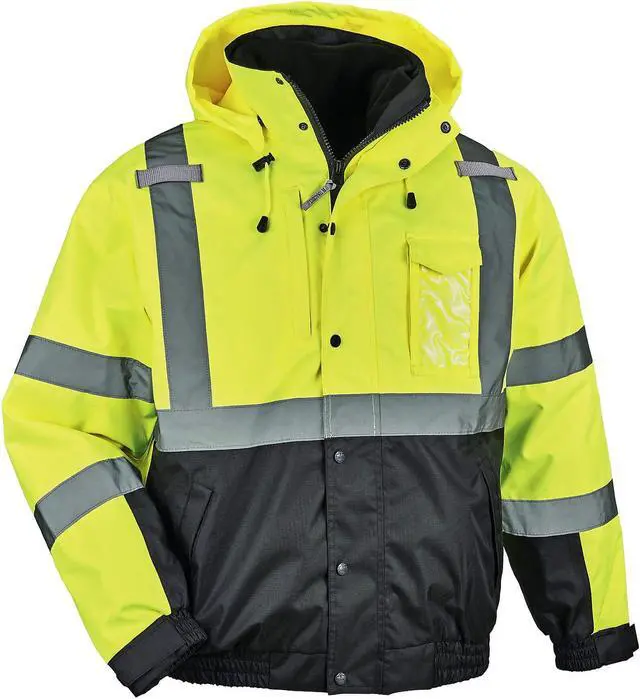 Alt view image 3 of 3 - 8381 Type R Class 3 Performance 3-in-1 Bomber Jacket Lime, Medium