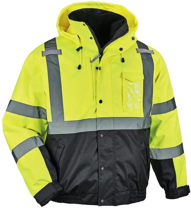 Alt view image 3 of 3 - 8381 Type R Class 3 Performance 3-in-1 Bomber Jacket Lime, 2X-Large