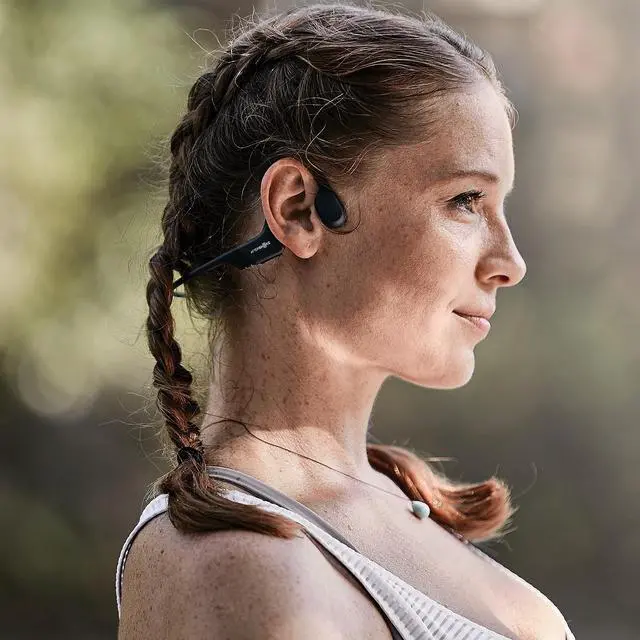 Alt view image 17 of 19 - Aftershokz Aeropex Open-Ear Wireless Headphones (Cosmic Black)