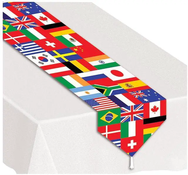 Alt view image 5 of 8 - Printed International Flag Table Runner Party Accessory (1 count) (1/Pkg)
