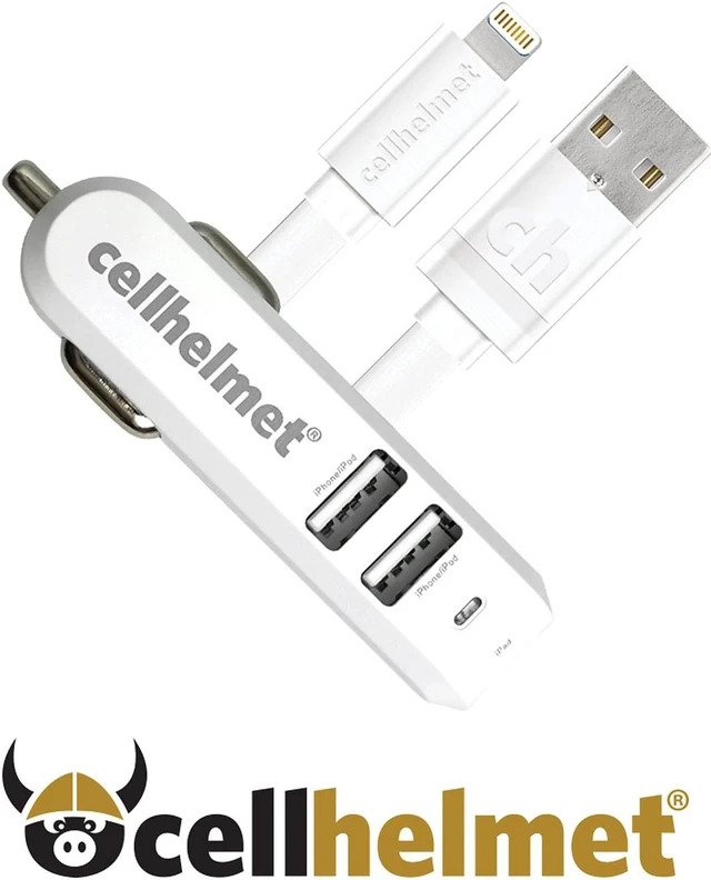 Alt view image 4 of 8 - cellhelmet 4.8-Amp 3-Port USB Car Charger with USB-A to Lightning Flat Cable 3