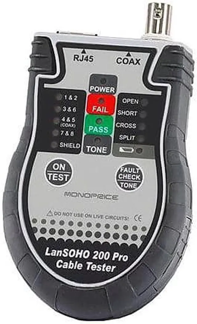 Alt view image 4 of 9 - Monoprice Multifunction RJ-45, BNC, and Speaker Wire Tone Generator, Tracer, Tester