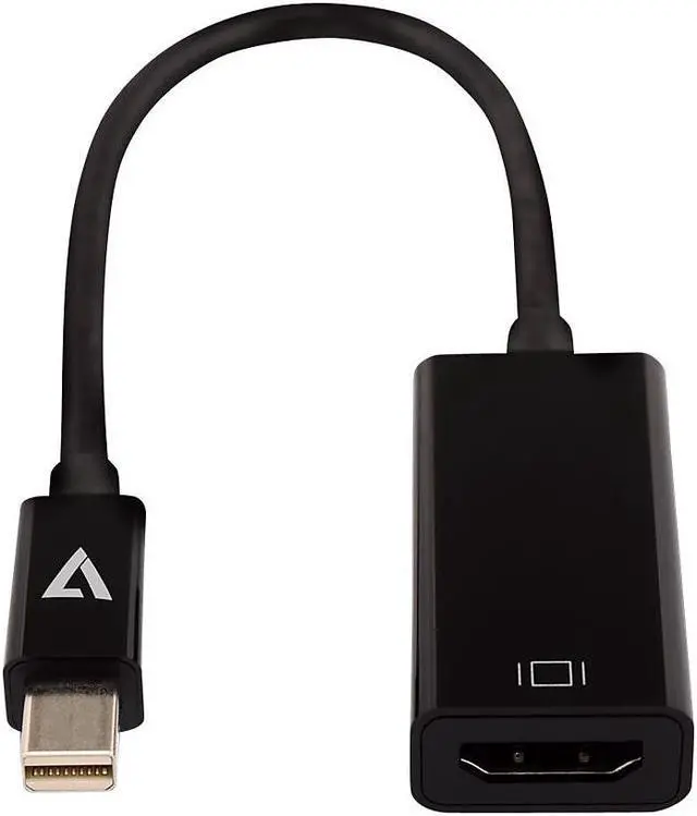 Alt view image 4 of 7 - V7 Mini DisplayPort to HDMI Adapter Black Slim CBLMH1BLKSL1E