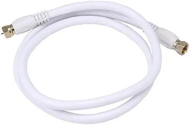 Alt view image 2 of 5 - Monoprice 3ft RG6 (18AWG) 75Ohm, Quad Shield, CL2 Coaxial Cable with F Type Connector - White