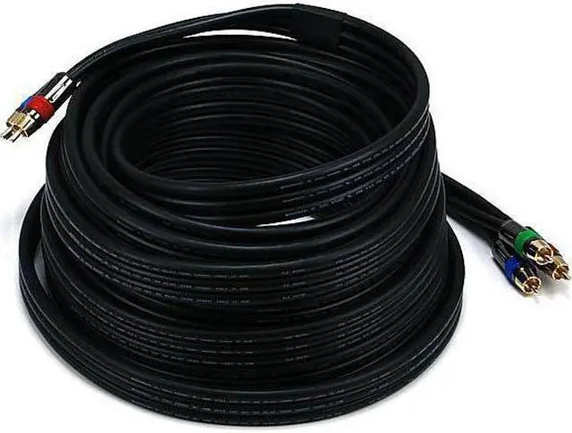 Alt view image 7 of 12 - Monoprice 102867 35-Feet Premium 2 RCA Plug to 2 RCA Plug 22AWG Cable, Black