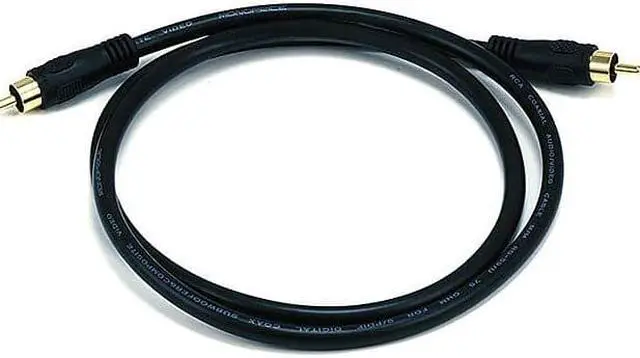 Alt view image 9 of 16 - Monoprice 3ft Coaxial Audio/Video RCA Cable M/M RG59U 75ohm (for S/PDIF, Digital Coax, Subwoofer & Composite Video)