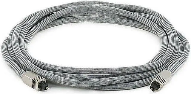 Alt view image 5 of 10 - Monoprice Premium S/PDIF (Toslink) Digital Optical Audio Cable - Silver - 12 Feet | Heavy Duty Mesh Jacket, Metal Connector Heads, For Play Station, Xbox one, Home theater & More