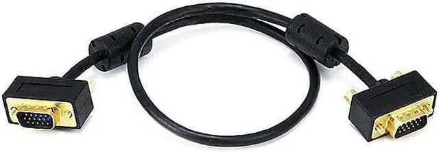 Alt view image 4 of 10 - Monoprice Ultra Slim SVGA Super VGA M/M Monitor Cable - 1.5 Feet With Ferrites | 30/32AWG, Gold Plated Connector