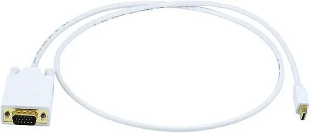 Alt view image 6 of 7 - Monoprice 3Ft 32Awg Mini Displayport To Vga Cable - White