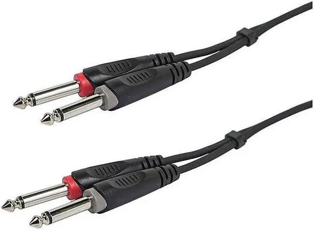 Alt view image 5 of 6 - Monoprice Dual 1/4 Inch (TS) Male - 3 Meter (10 Feet) Instrument Cable Cord 26 AWG Conductors And Copper Braid Shielding