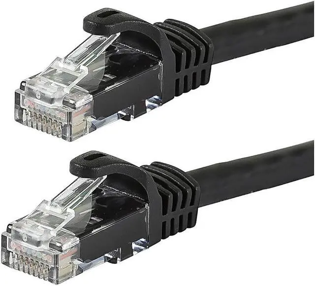Alt view image 6 of 14 - Monoprice Cat5e Ethernet Patch Cable - 5 Feet - Black | Network Internet Cord - RJ45, Stranded, 350Mhz, UTP, Pure Bare Copper Wire, 24AWG - Flexboot Series