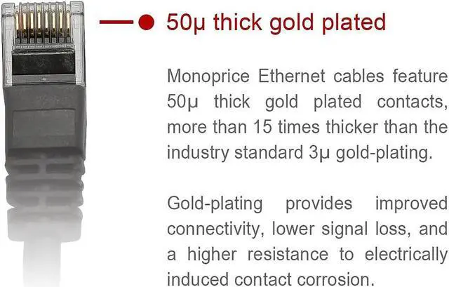 Alt view image 8 of 14 - Monoprice Cat5e Ethernet Patch Cable - 5 Feet - Black | Network Internet Cord - RJ45, Stranded, 350Mhz, UTP, Pure Bare Copper Wire, 24AWG - Flexboot Series