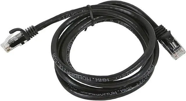 Alt view image 7 of 14 - Monoprice Cat5e Ethernet Patch Cable - 5 Feet - Black | Network Internet Cord - RJ45, Stranded, 350Mhz, UTP, Pure Bare Copper Wire, 24AWG - Flexboot Series