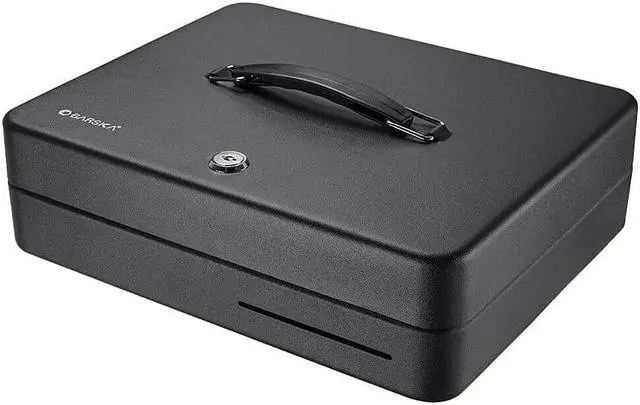 Alt view image 6 of 16 - Barska Optics 12" Standard Fold Out Cash Box w/Key Lock CB13052