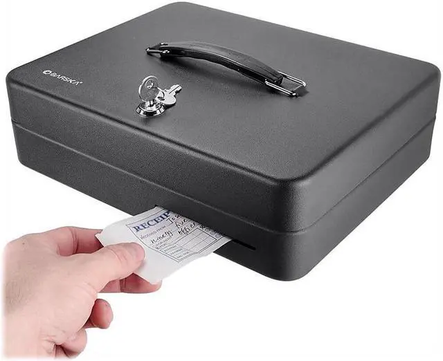 Alt view image 12 of 16 - Barska Optics 12" Standard Fold Out Cash Box w/Key Lock CB13052