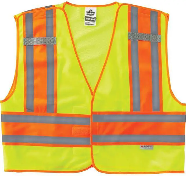 Alt view image 4 of 5 - 8245PSV L/XL Lime Type P Class 2 Public Safety Vest