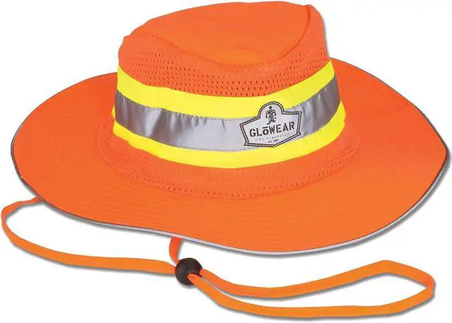 Alt view image 8 of 8 - Ergodyne GloWear 8935 Class Headwear Hi-Visibility Ranger Hat Orange Small