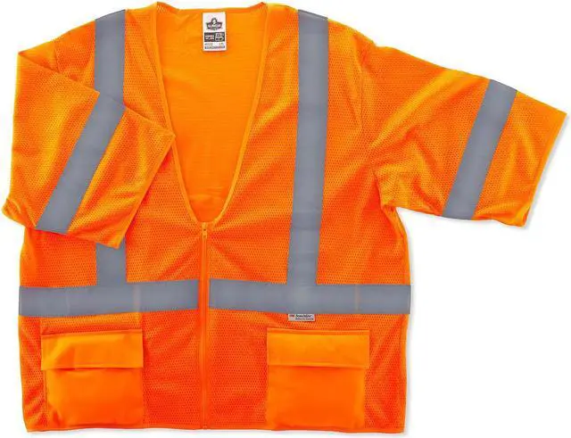 Main image of Ergodyne GloWear 8320Z Class 3 Hi-Visibility Standard Vest Orange Large/XL 22115