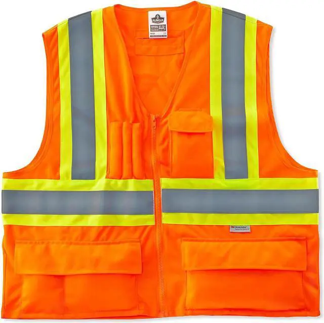 Main image of Ergodyne GloWear 8235ZX Class 2 Hi-Visibility Two-Tone X-Back Vest Orange 4XL