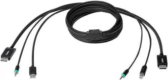Alt view image 12 of 14 - Belkin 10ft Secure DisplayPort + USB A/B +Audio KVM Combo Cable F1D9019B10T