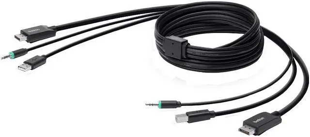 Alt view image 13 of 14 - Belkin 10ft Secure DisplayPort + USB A/B +Audio KVM Combo Cable F1D9019B10T