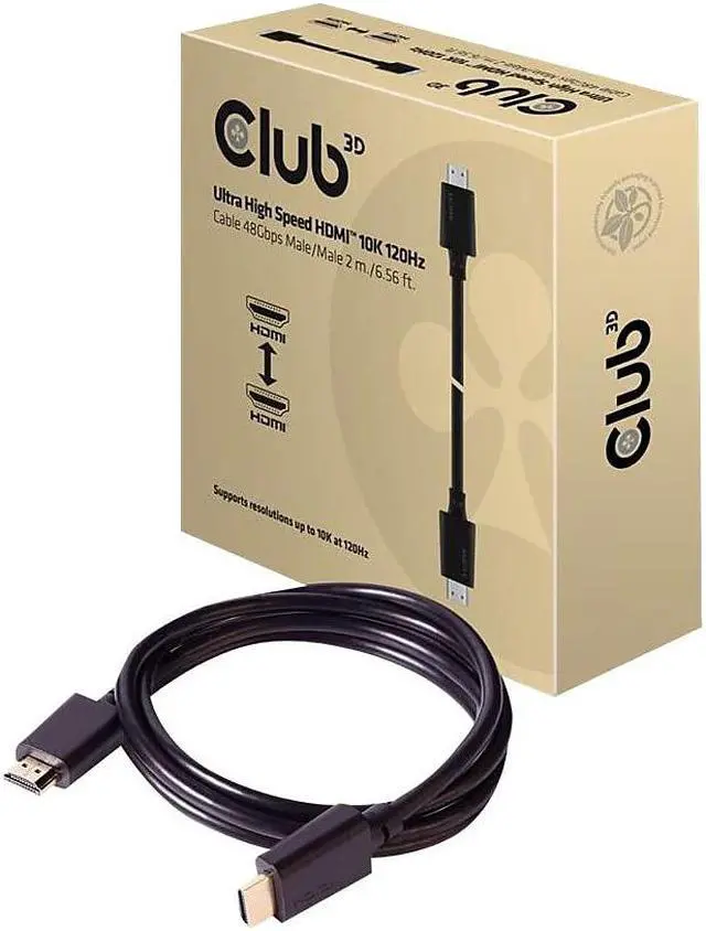 Alt view image 18 of 20 - Club3D CAC-1372 Ultra High Speed HDMI 10K 120Hz Cable 48Gbps Male/Male 2 m./6.56ft.