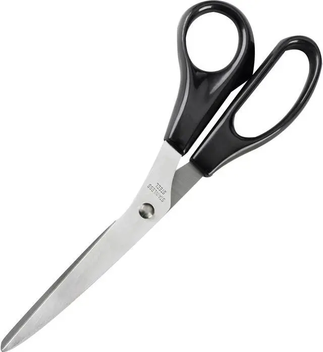 Alt view image 4 of 4 - Business Source Stainless Steel Scissors Bent 8"L Black Handles 65647