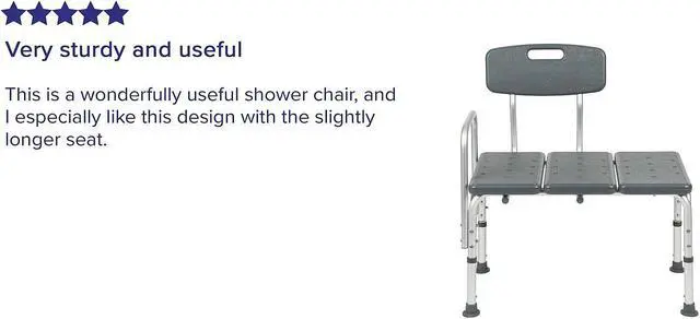 Alt view image 19 of 20 - HERCULES Series 300 Lb. Capacity Adjustable Gray Bath & Shower Transfer Bench with Back and Side Arm