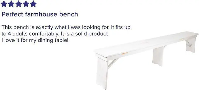 Alt view image 11 of 20 - HERCULES Series 8' x 12" Antique Rustic Solid White Pine Folding Farm Bench with 3 Legs