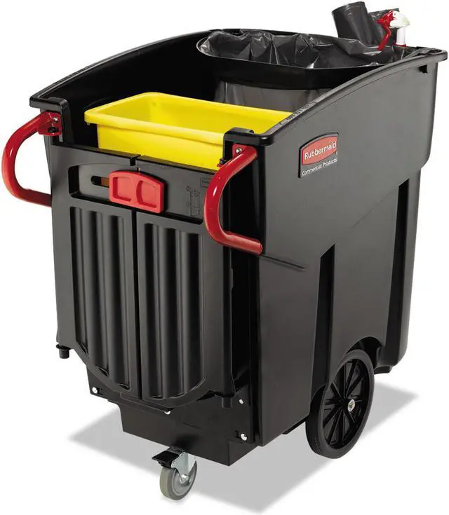 Alt view image 4 of 4 - Rubbermaid Commercial Products Janitor Cart Black  FG9W7300BLA