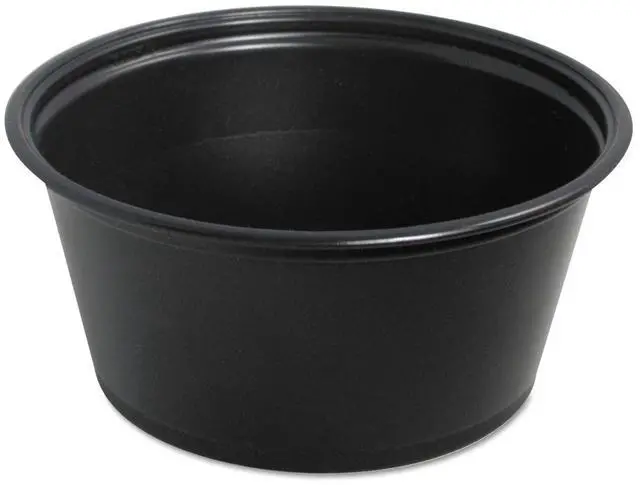 Main image of Dart Conex Complements Portion Cups 3.25oz Black 125/Sleeve 20 Sleeves/Ctn 325PCBLK