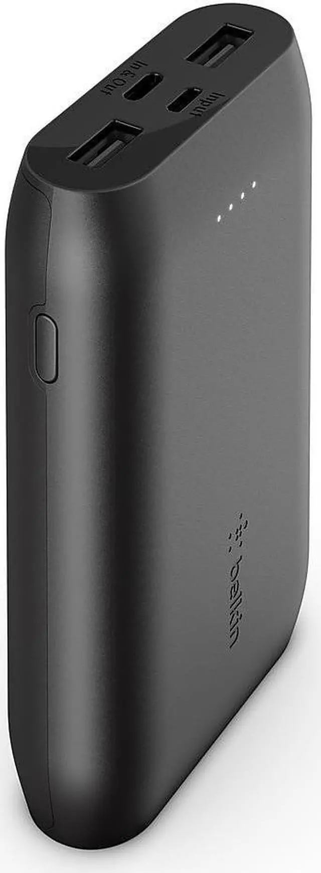 Alt view image 9 of 12 - Belkin 10000mAh Portable Power Bank Charger Dual USB & USB-C In/Out - Black