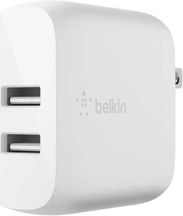 Alt view image 2 of 4 - Belkin BOOST CHARGE Dual USB-A Wall Charger 24W + Lightning to USB-A Cable White