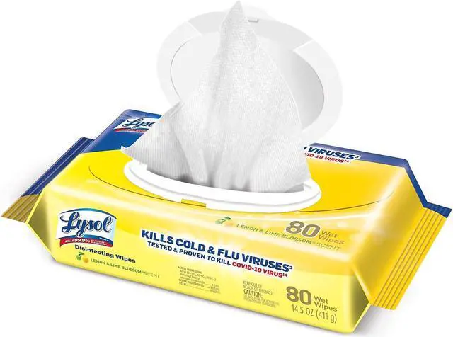 Alt view image 4 of 11 - Lysol Disinfecting Wipes Flatpacks, 6.69 x 7.87, Lemon and Lime Blossom, 80 Wipes/Flat Pack, 6 Flat Packs/Carton RAC99716CT