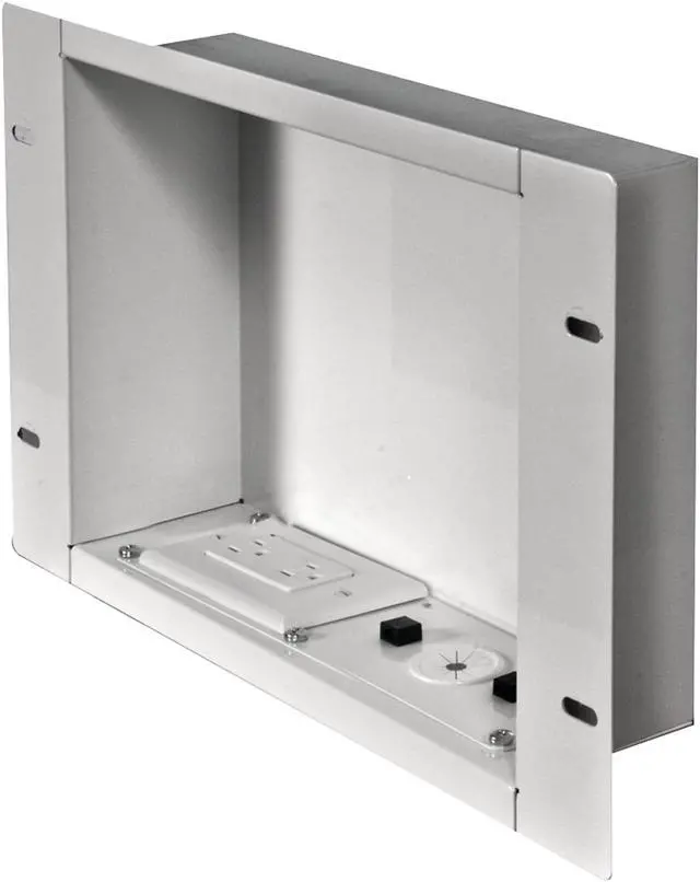 Alt view image 6 of 6 - PEERLESS IBA2AC-W In-Wall Metal Box Large with Knock Out & Power Outlet (Large)