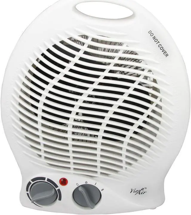 Alt view image 9 of 10 - vie air 1500w portable 2settings white home fan heater with adjustable thermostat