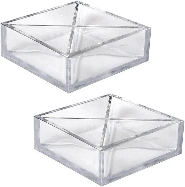 Main image of Azar 4-Compartment Plastic Compartment Storage Clear 2/Box (556350)