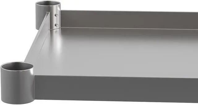 Alt view image 12 of 14 - Galvanized Under Shelf for Prep and Work Tables - Adjustable Lower Shelf for 30" x 72" Stainless Steel Tables